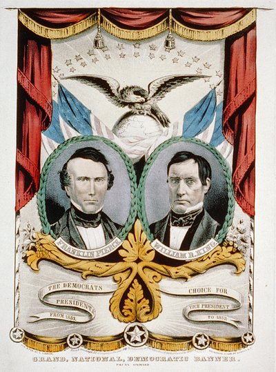 Democratic presidential campaign banner, 1852 by American School